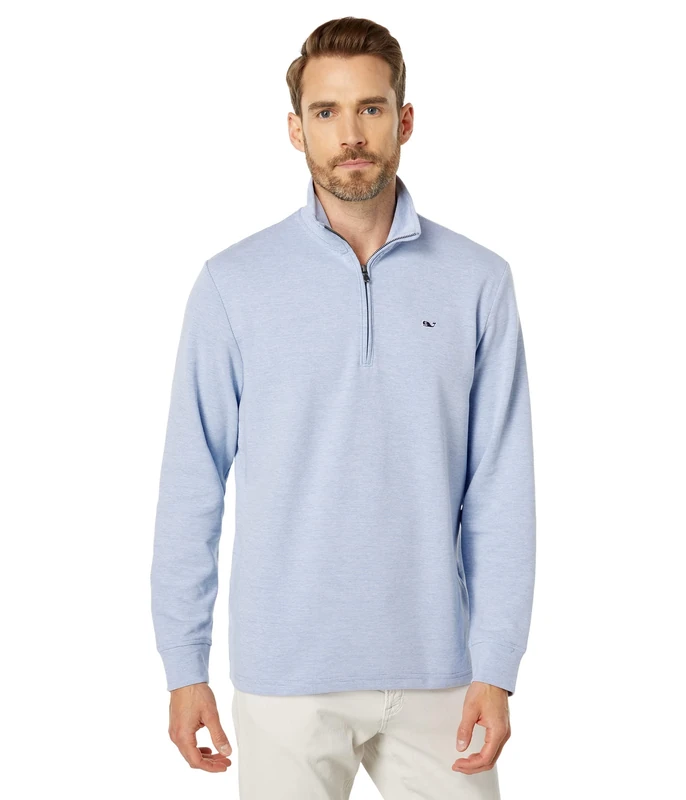 Vineyard Vines Men's Saltwater Quarter-Zip Pullover Sweater, Jake Blue, Large