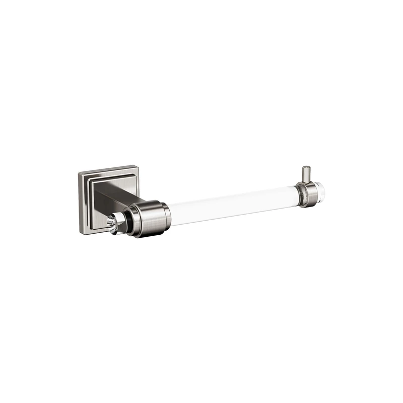 Glacio Clear/Brushed Nickel Contemporary Single Post Toilet Paper Holder