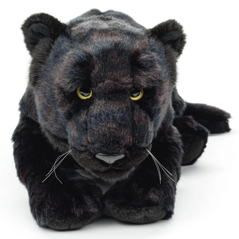 Uni-Toys - Black Panther, Lying Down - 44 cm (Length) - Plush Wild Animal - Plush Toy, Cuddly Toy