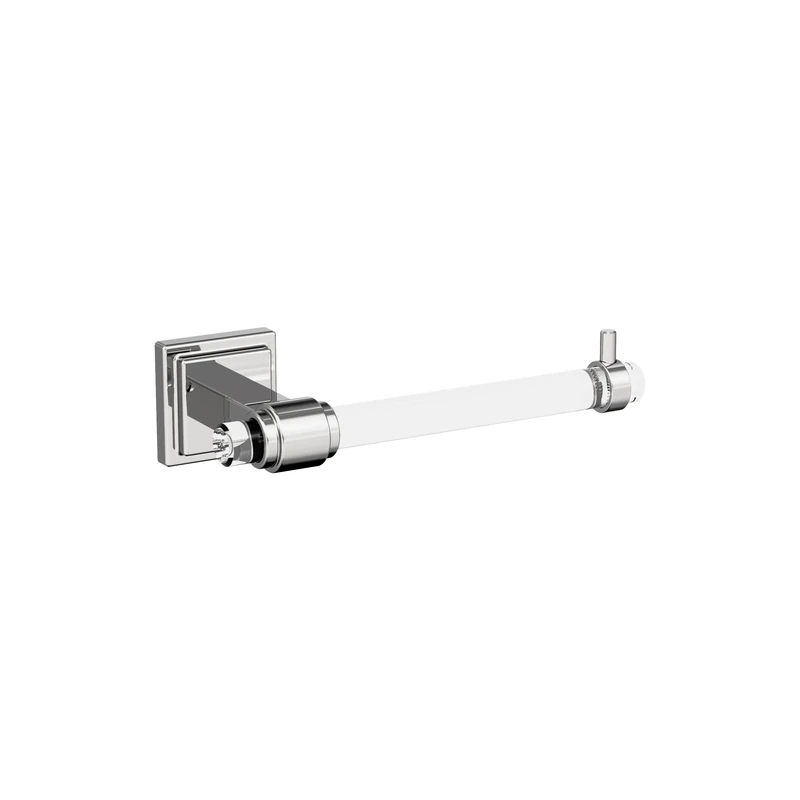Amerock BH36061C26 | Clear/Chrome Single Post Toilet Paper Holder | 7-1/16 in. (179 mm) Length Toilet Tissue Holder | Glacio | Bath Tissue Holder | Bathroom Hardware | Bath Accessories