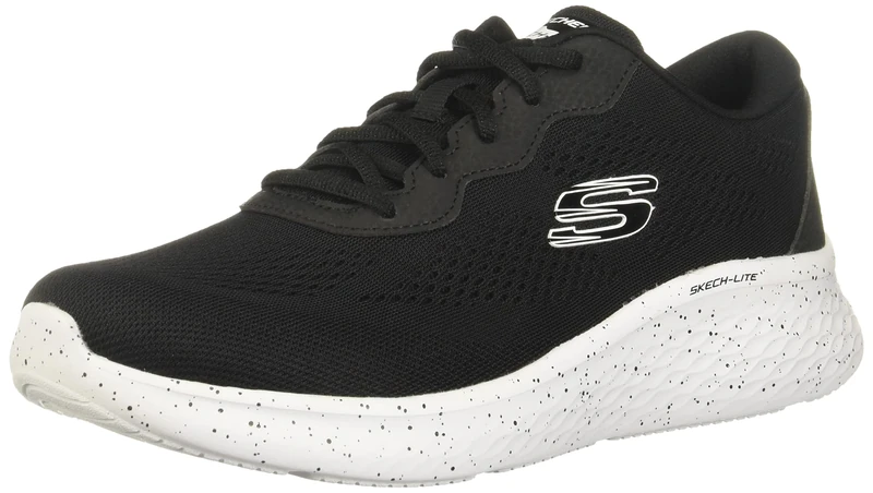 Skechers Women's Skech-Lite Pro Sneaker, Black Mesh/White Trim, 6.5 UK