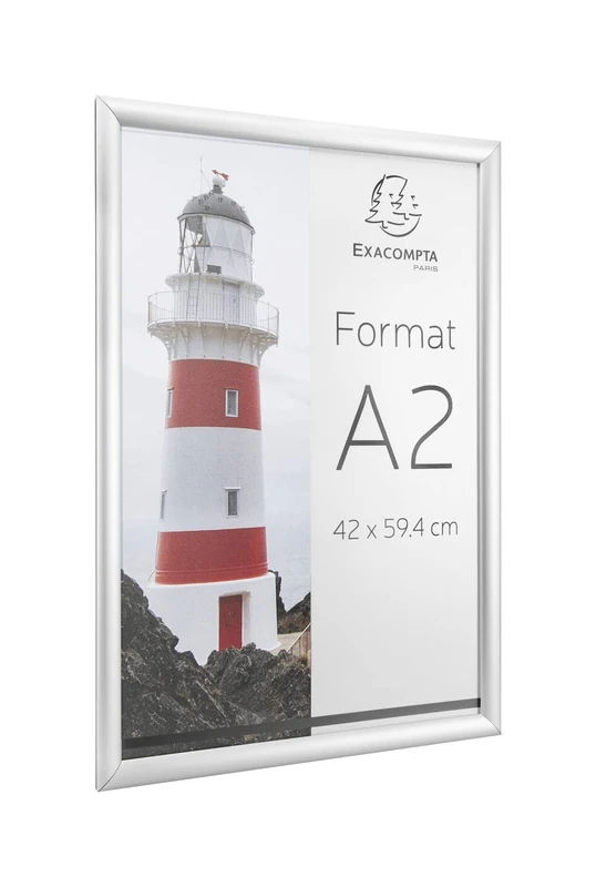 Exacompta - Ref. 8294358D - 1 aluminium wall frame - format to be classified A2 - can be used horizontally or vertically - screws and dowels supplied - crystal