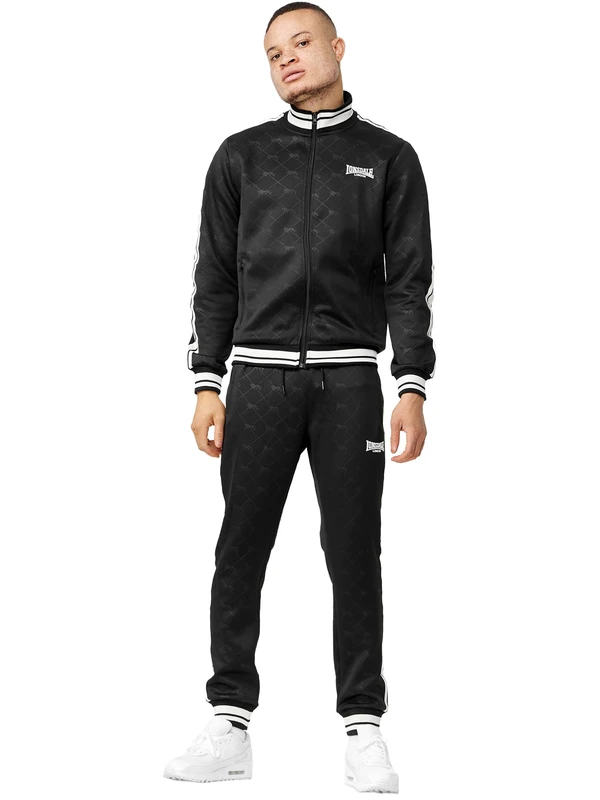 Lonsdale Men's Ashwell Tracksuit, Black/White, XL