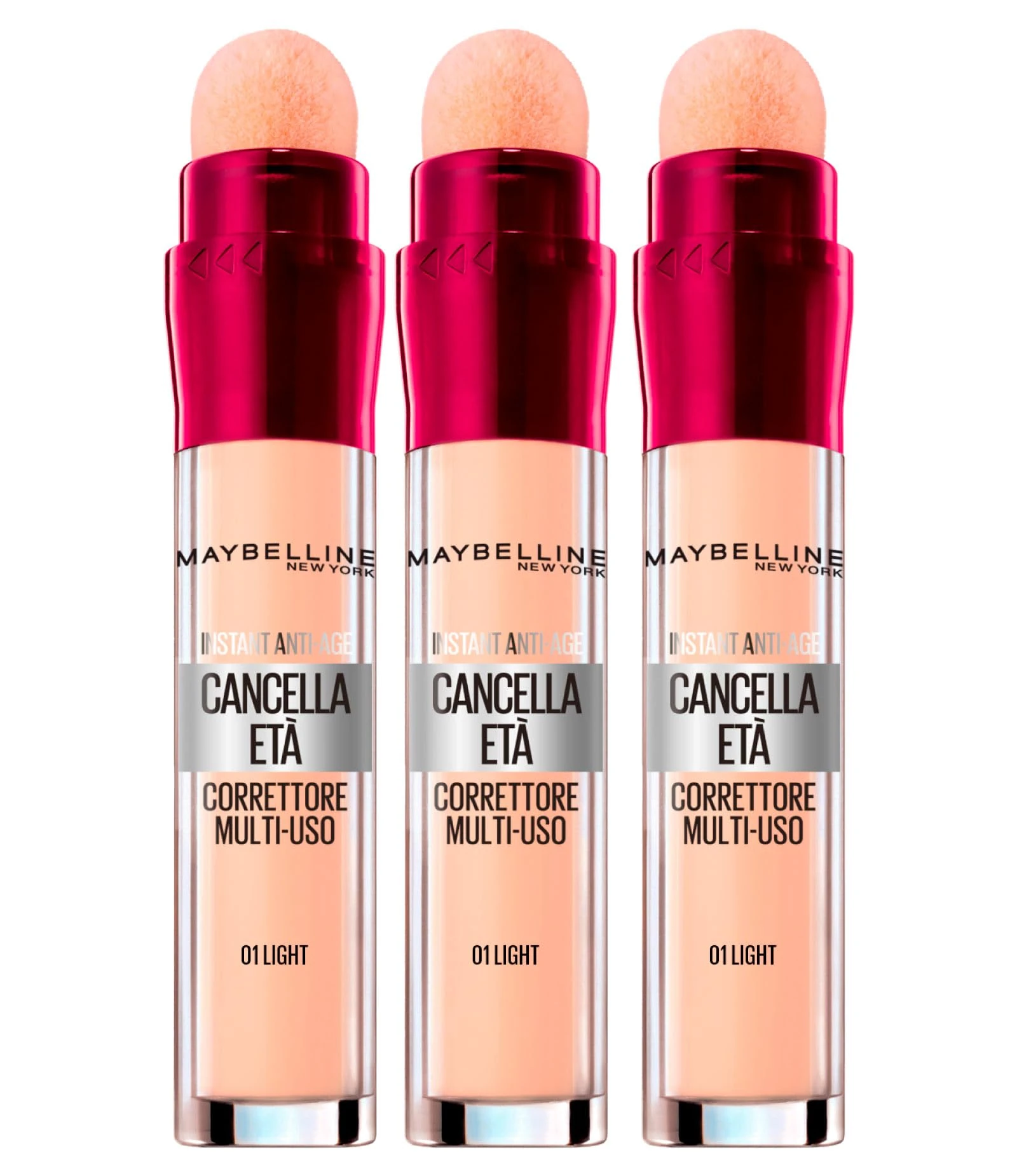 Maybelline New York Instant Anti-Age The Eraser Multi-Purpose Liquid Concealer Color 01 Light - 3 Face Concealers