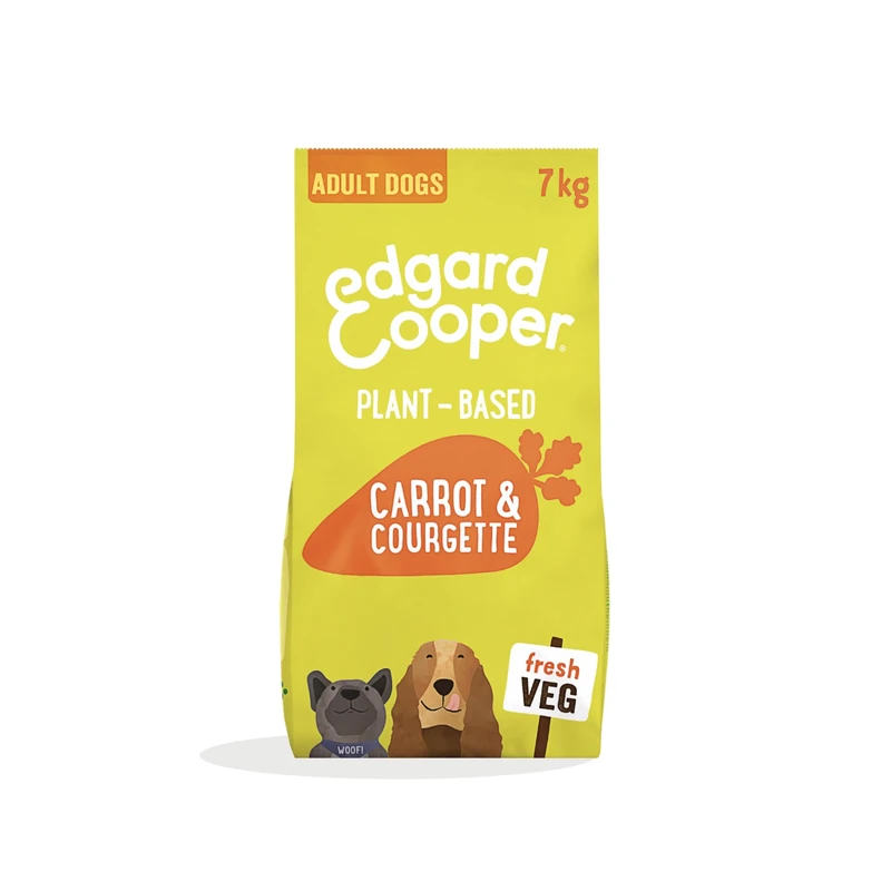 Edgard & Cooper Dry Dog Food For Medium Breed Adult Dogs (7kg), Plant-Based Carrot & Courgette, 100% Plant Based, Hypoallergenic Recipe With Natural Ingredients