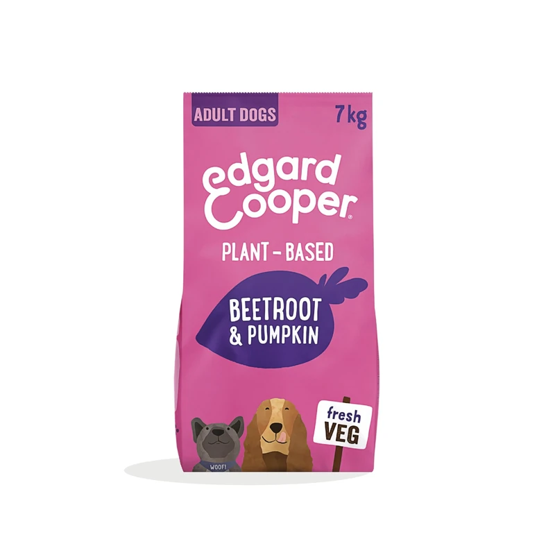 Edgard & Cooper Dry Dog Food For Medium Breed Adult Dogs (7kg), Plant-Based Beetroot & Pumpkin, 100% Plant Based, Hypoallergenic Recipe With Natural Ingredients