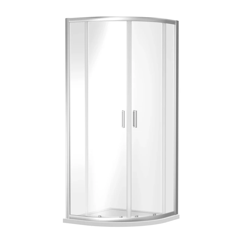 nuie SQU9 Rene Modern Bathroom Reversible 6mm Toughened Safety Glass Quadrant Shower Enclosure, 900mm x 900mm, Chrome