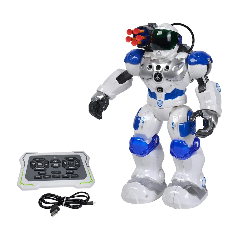 Simba 108042509 Planet Fighter Robot with Infrared Control, Gesture Control, Light and Sound, Shooting Function, Various Motion Functions, 32 cm, from 5 Years - Image 1