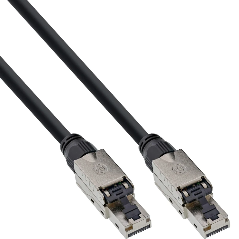 InLine® Patch Cable, U/UTP, Cat.6A, Halogen-Free, AWG23 Copper, Black, 15 m