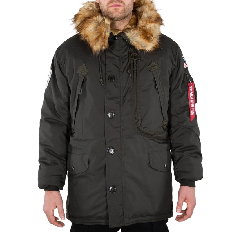 Alpha Industries Winter Jacket for Men Black Olive