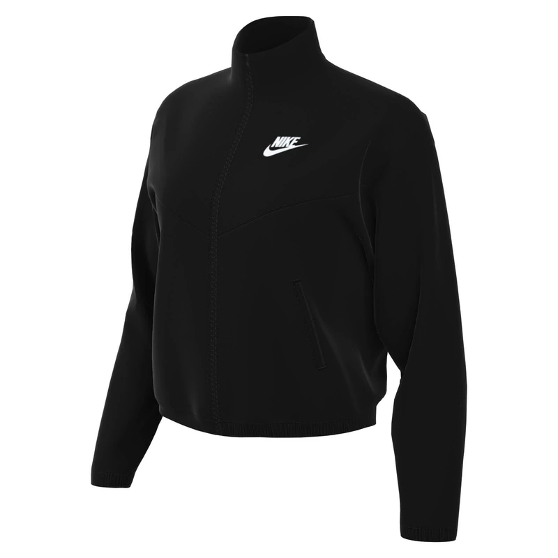 Nike DM6185-010 W NSW ESSNTL WR WVN JKT Jacket Women's BLACK/BLACK/WHITE S