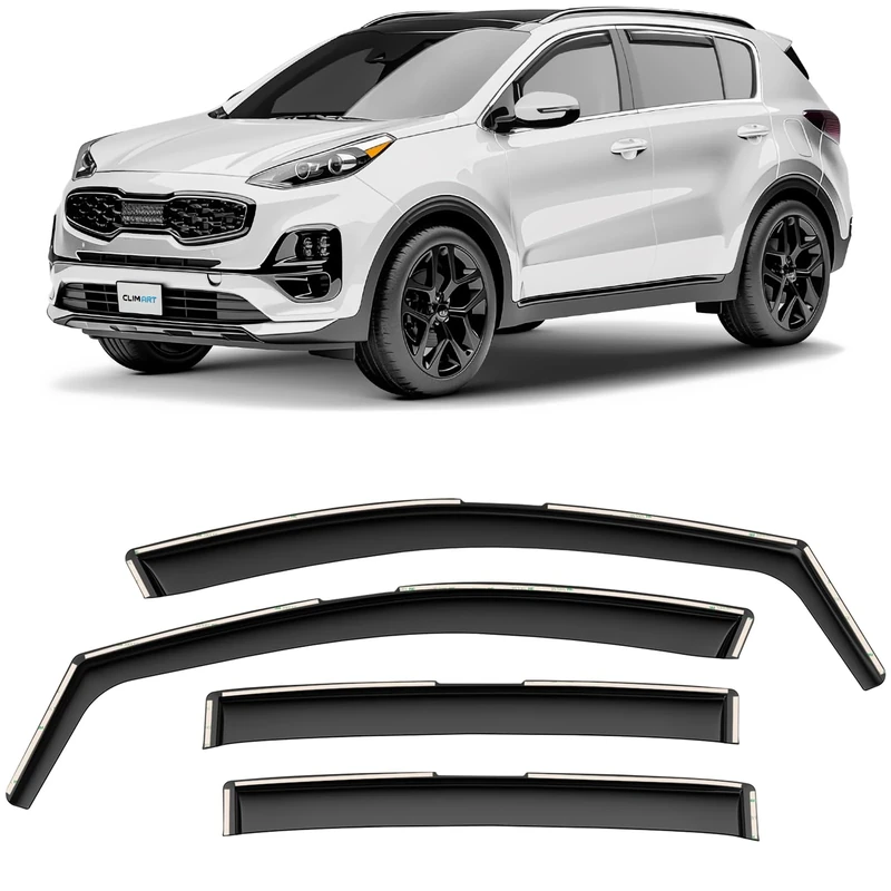 CLIM ART in-Channel Incredibly Durable Rain Guards for Kia Sportage 2017-2022, Original Window Deflectors, Vent Window Visors, Vent Deflector, 4 pcs. - 617043
