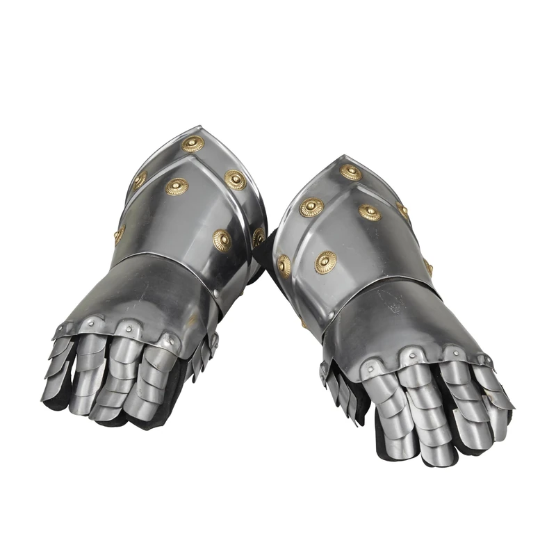 Deco 79 Adult Vintage Metal Armor Gloves Reproduction Knight Armour, Silver, S/2 14" W, 7" H (Pack of 2)