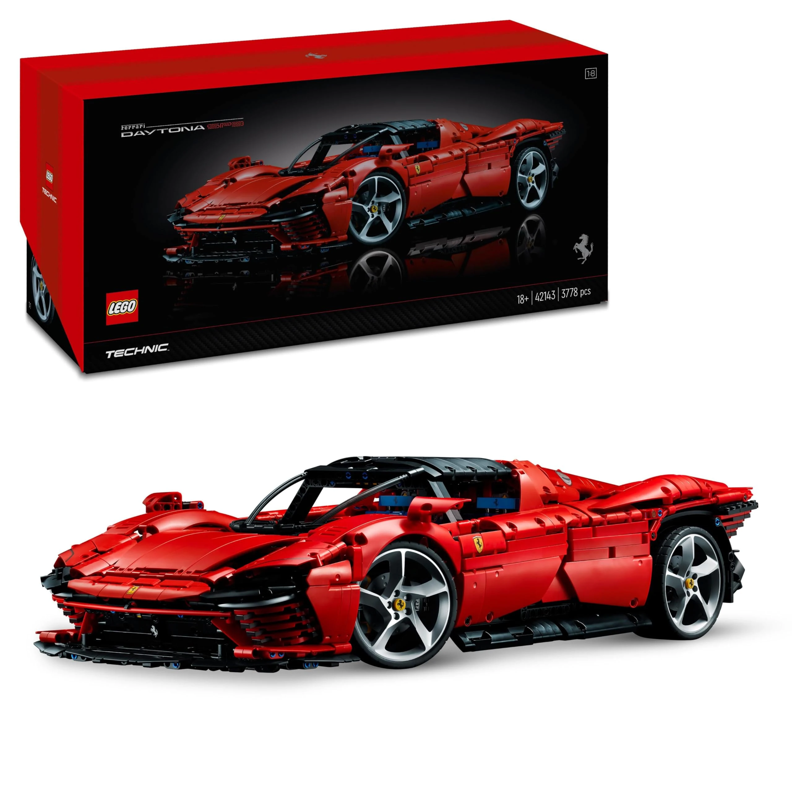 LEGO Technic Ferrari Daytona SP3, Race Car Model Building Kit, 1:8 Scale Advanced Collectible Set for Adults & Teens, Ultimate Cars Concept Series, Gift Idea for Men, Women, Him or Her 42143