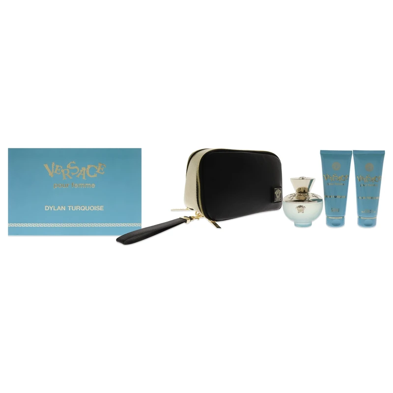 Versace - Dylan Turquoise EDT 100 ml + SG 100 ml + BL 100 ml + Pouch - Giftset, Black