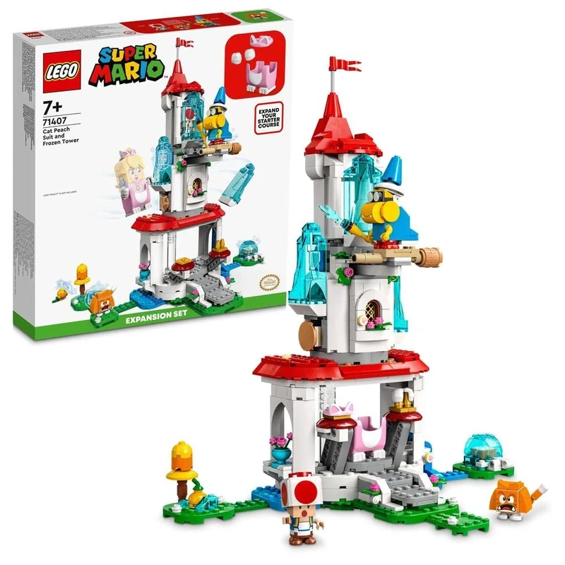 LEGO 71407 Super Mario Cat Peach Suit and Frozen Tower Expansion Set, Buildable Game with Castle Toy and Costume, plus Kamek & Toad Figures, Collectible Gifts for Kids, Girls & Boys