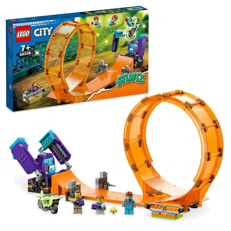 LEGO City Smashing Chimpanzee Stunt Loop 60338 Building Kit for Kids Aged 7+; Features a Chimp Stunt Prop, Loop, Ramp, Toy Stunt Bike and 3 Minifigures (226 Pieces) - Image 1