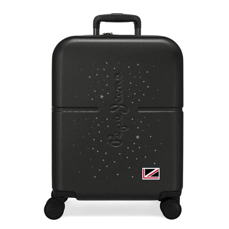 Pepe Jeans Jane Cabin Suitcase, 40 x 55 x 20 cm, Black/White, 40x55x20 cms, Cabin Suitcase