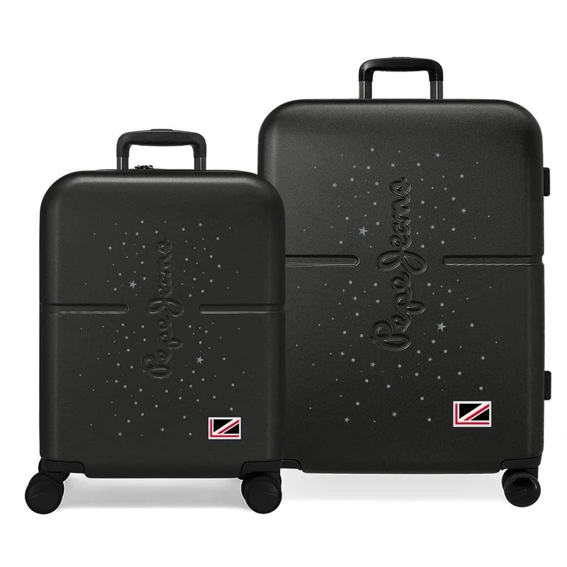 Pepe Jeans Jane Suitcase Set Black 55/70 cm Rigid ABS Built-in TSA Closure 116L 7.5 kg 4 Wheels Double Hand Luggage