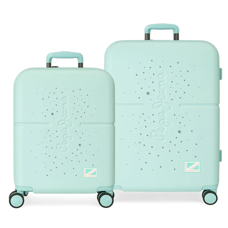 Pepe Jeans Jane Suitcase Set Turquoise 55/70 cm Rigid ABS Built-in TSA Closure 116L 7.5 kg 4 Wheels Double Hand Luggage