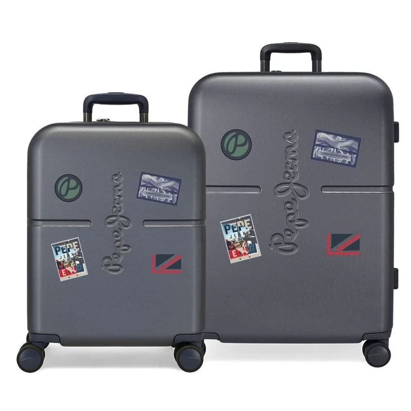 Pepe Jeans Chest Suitcase Set, Blue, 55/70 cm, Rigid, ABS Lock, Integrated, 116 L, 7.54 kg, 4 Wheels, Carry-On Luggage