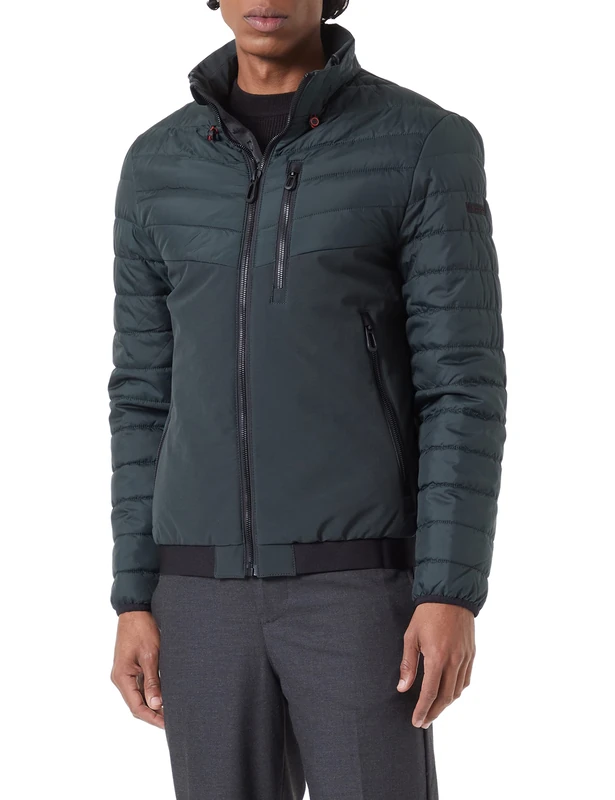 bugatti Men's 273100-29041 Jacket, Bottle Green, Standard, Bottle Green