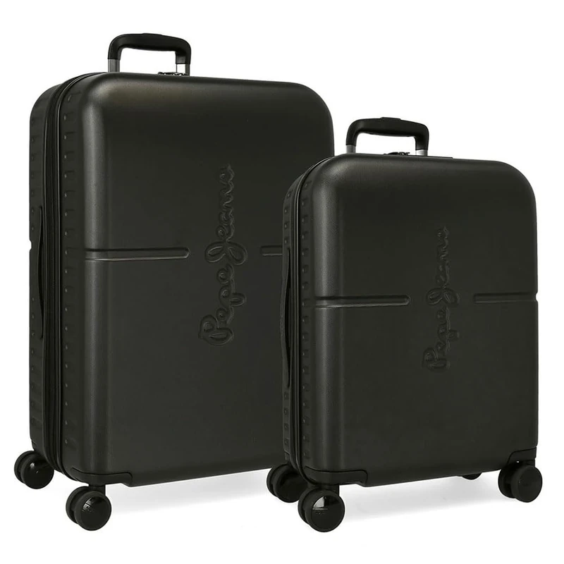 Pepe Jeans Highlight Suitcase Set Black 55/70 cm Rigid ABS Built-in TSA Closure 116L 7.6 kg 4 Wheels Double Hand Luggage