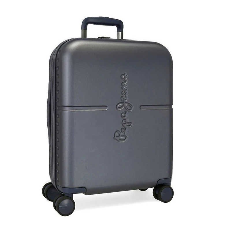 Pepe Jeans Highlight Cabin Suitcase Blue 40 x 55 x 20 cm Rigid ABS Built-in TSA Lock 37 L 3.2 kg 4 Wheels Double Hand Luggage