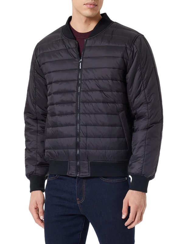 Mexx Men's nylon bomber jacket, black, S