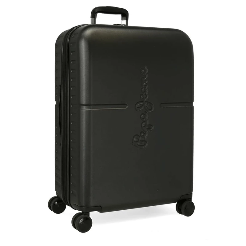 Pepe Jeans Highlight Medium Suitcase Black 48 x 70 x 28 cm Rigid ABS Built-in TSA Lock 79L 4.4 kg 4 Wheels Double Extendable