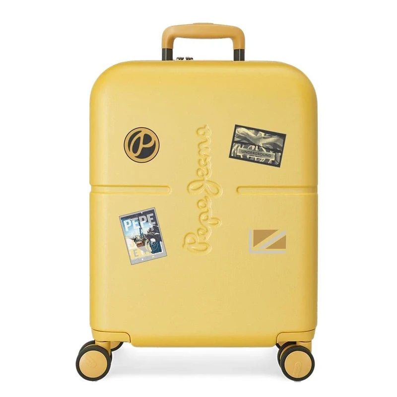 Pepe Jeans Chest Ochre 40 x 55 x 20 cm Rigid ABS Lock Integrated 37 Litre 2.74 kg 4 Wheels Extendable Cabin Luggage