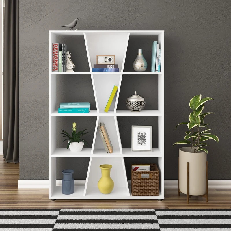 Seconique Naples Medium Bookcase in White - Image 1