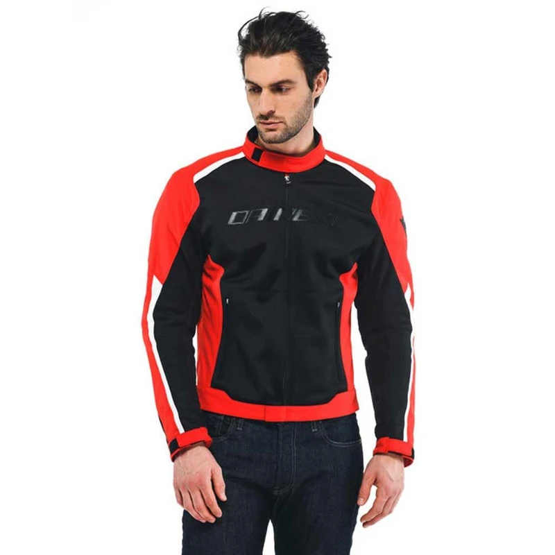 Dainese Hydraflux 2 Air D-Dry Jacket, Waterproof Motorcycle Jacket, Men, Black/Lava-Red, 52