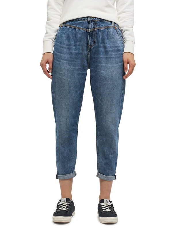 MUSTANG Women's Moms Jeans, Medium Blue 672, 24W x 32L