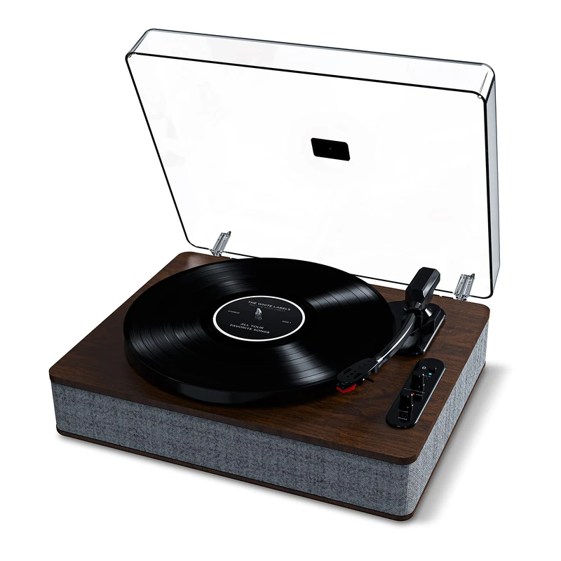 ION Audio Luxe LP – Bluetooth Vinyl Record Player with Speakers, USB Conversion, Full Size Platter, Auto-Stop, Headphone Out, 3 Speeds
