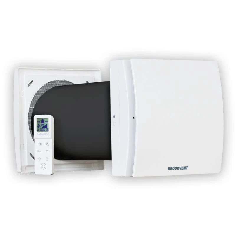 Brookvent Aircycle ONE+ 150 – Single Room Heat Recovery Ventilation System | Energy Efficient | 150mm | Includes Controller | Quiet Operation | Wall-Mounted | 2-Year Warranty