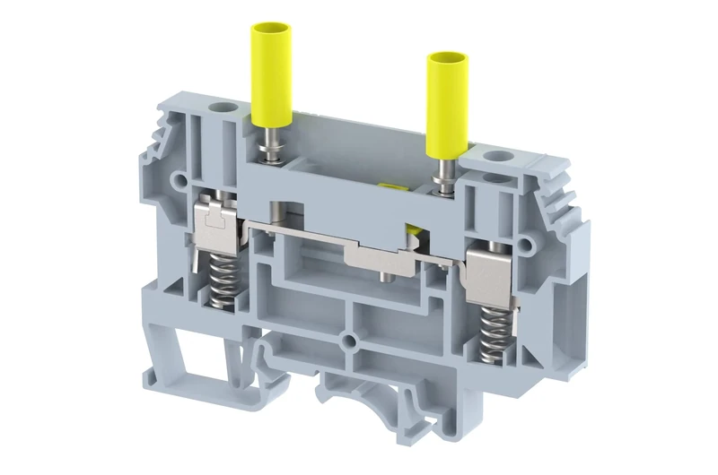 Elmex Test Terminal with Sliding Bridge For Hook Blade 6mm Grey pack of 50