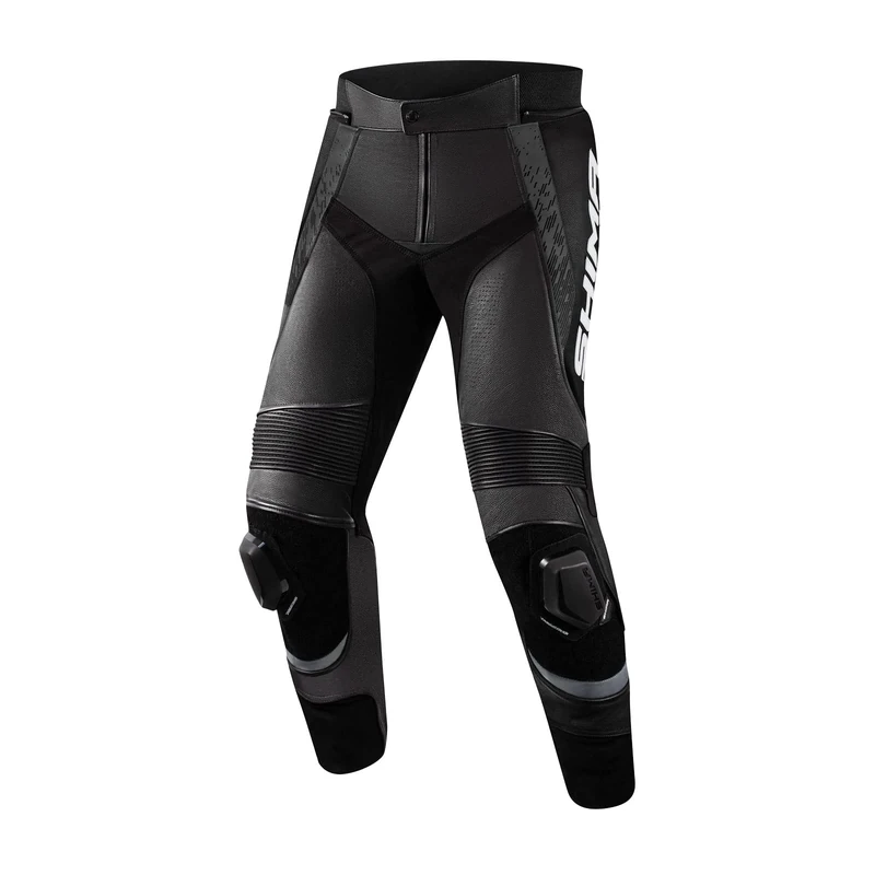 SHIMA STR 2.0 Motorbike Pants - Leather, Sport Pants with HIPS & Knees Protectors, Knee Sliders, Perforated Leather, for 2-Piece Suit (54, Black)