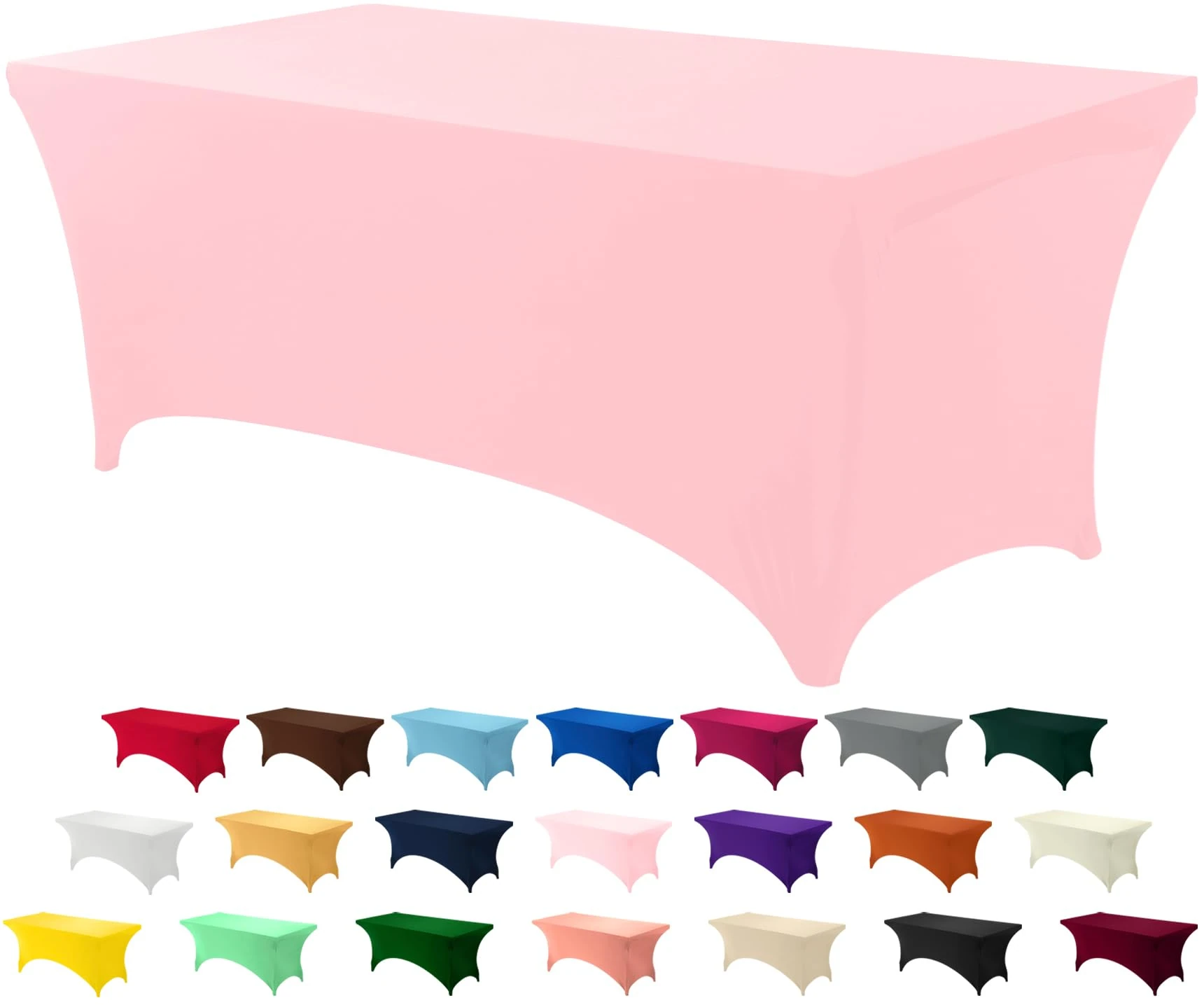Utopia Kitchen Spandex Table Cloth 1 Pack [6FT, Pink] Tight, Fitted, Washable and Wrinkle Resistant Stretch Rectangular Patio Table Cover for Event, Wedding, Banquet & Parties [183Lx76Wx76H] cm