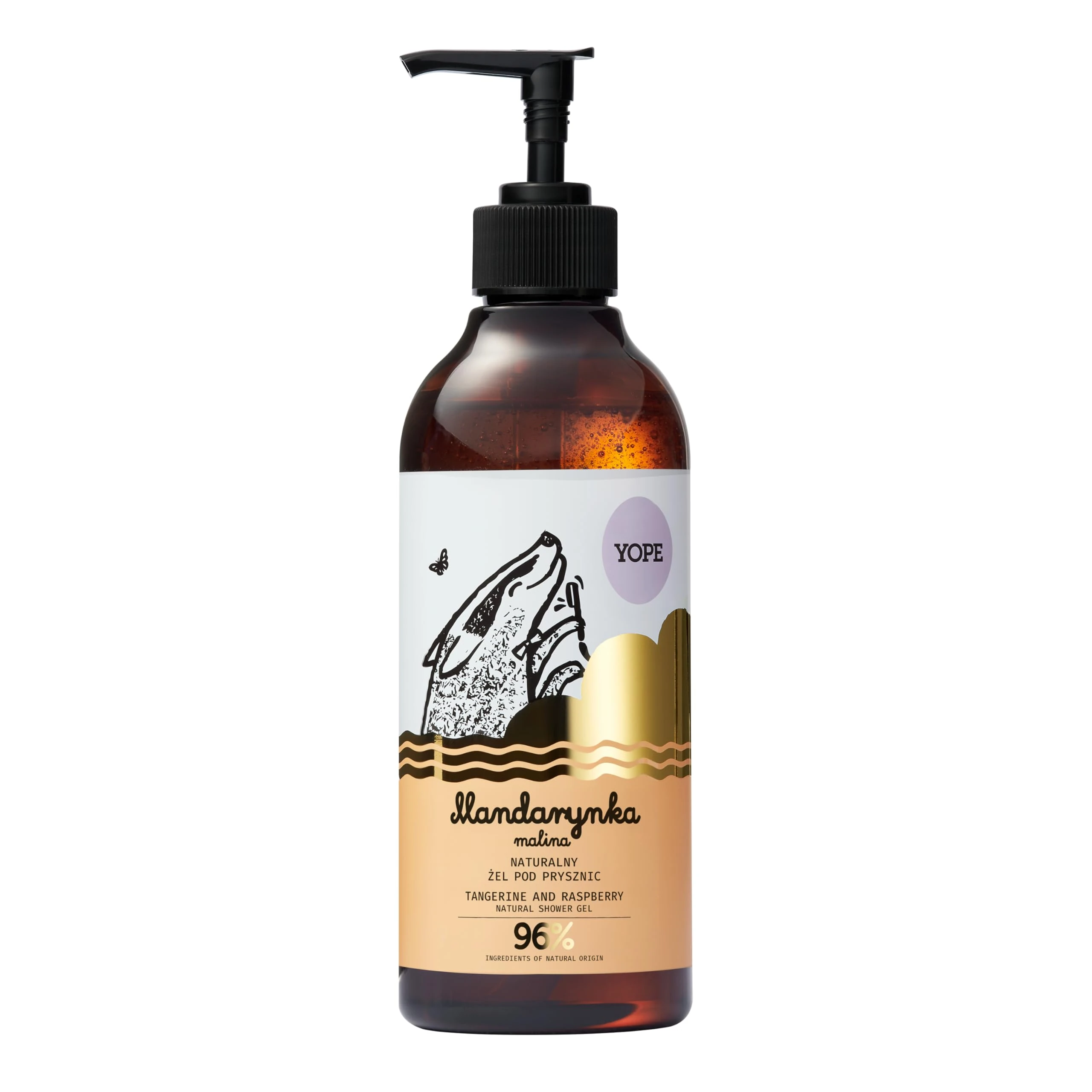 YOPE Natural Shower Gel | Neutral pH | Ultra-gentle cleansers| Tangerine extract | Plant glycerine | Vegan Formula| 97% Natural ingredients | Tangerine and Raspberry 400ml