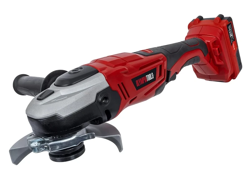 Olympia Tools X20S™ Angle Grinder 20V 1 x 2.0Ah Li-ion All-Metal Gearbox for Increased Durability 3-Position Handle Provides Greater Comfort and Control Whilst The Soft Grip Provides Enhanced Comfort
