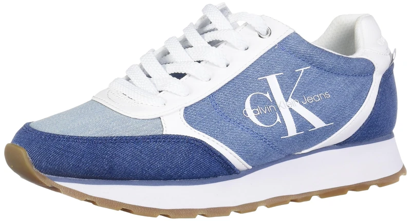 Calvin Klein Women's Cayle Sneaker, Blue Denim 450, 6 UK