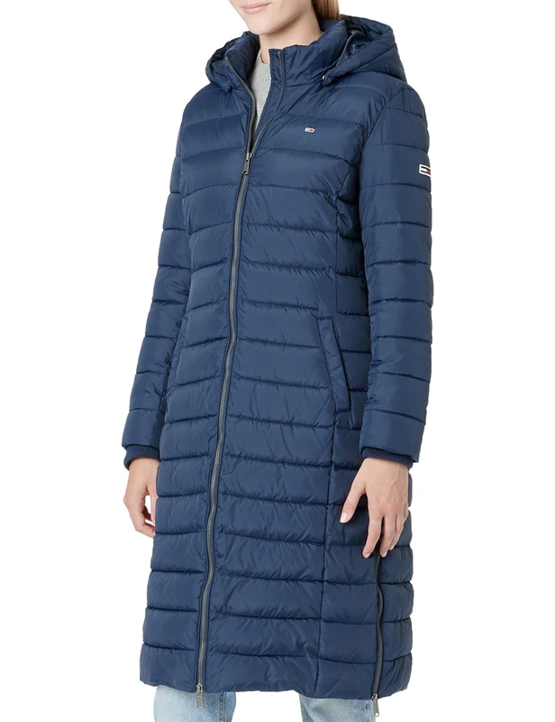Tommy Jeans Women's Tjw Rlxd Lofty Turtle Sweater Padded Coat, Twilight Navy, XS
