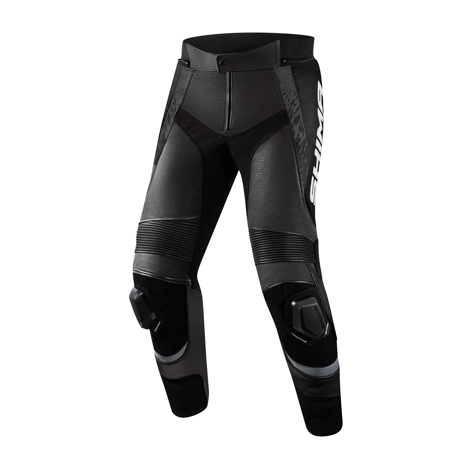 SHIMA STR 2.0 Motorbike Pants - Leather, Sport Pants with HIPS & Knees Protectors, Knee Sliders, Perforated Leather, for 2-Piece Suit (58, Black)