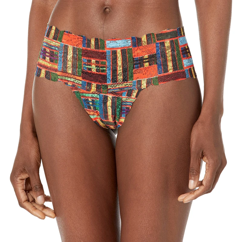 Cosabella Women's Say Never Printed Cutie Low Rise Thong, Kente, S-M