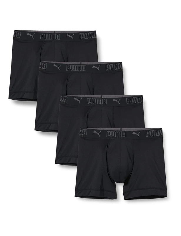 Puma Men's Sport Microfibre 4P Amazon Boxers, Black, S