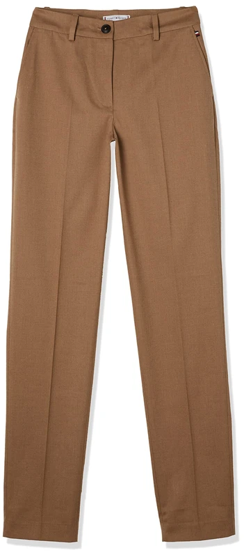 Tommy Hilfiger Women's Core Suiting Hailey Slim Pant Ww0ww37422 Woven Pants, Brown (Countryside Khaki), 32W