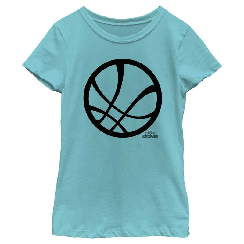 Marvel Little, Big Dr. Strange in The Multiverse of Madness Sanctum Sanctorum Logo Girls Short Sleeve Tee Shirt, Tahiti Blue, Medium, Tahiti Blue., M