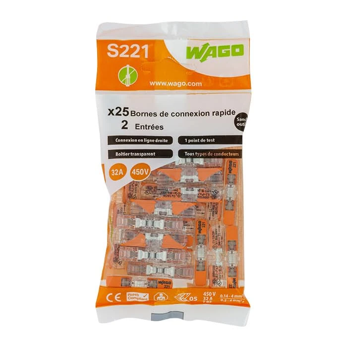WAGO - Pack of 25 terminals 2 inline inputs S221