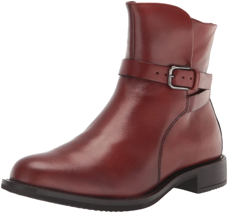 ECCO Women's Sartorelle 25 Mid Cut Buckle Ankle Boot, Cognac, 7/7. 5 UK